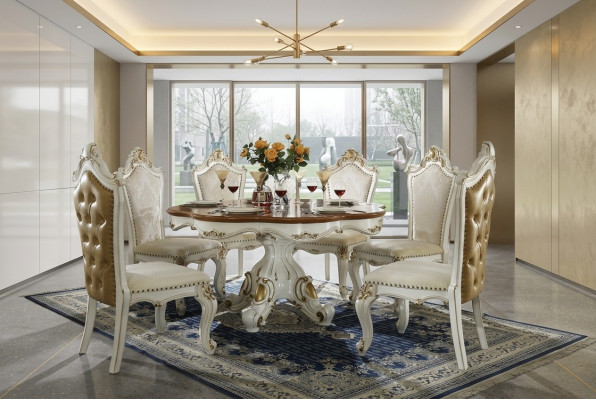 Design Holz Dësch Rond Iessdësch Rond Iessdëscher Luxus Klass
