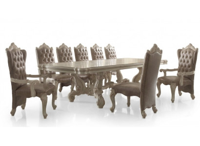 Klassesch Iesszëmmer-Garnitur an Alwäiss Grousse Iessdësch mat Chesterfield Still