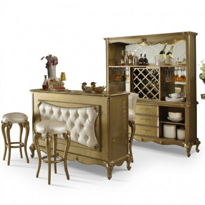 Barbänk, Bar Dësch, Holz, Bar Dëscher, Tresen, Luxus Klass, Barock, Handaarbecht, Nei