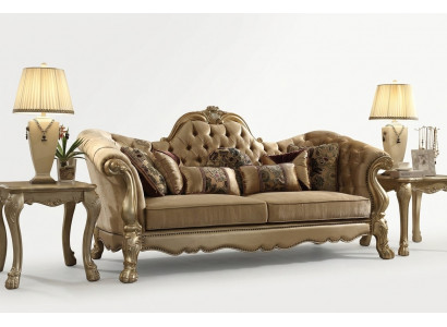 Zweisëtzer Design Sofa 2 Sëtzer Sëtz Couch Polstersett Stoff Sofas