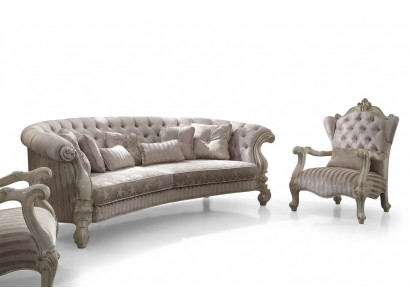 Chesterfield Sofa 4 Sëtzer Couch Polster Luxus Klassesch Textil Sofas Barock