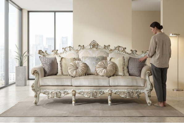 Luxus Sofa Design Couch Polster Klassesch Mobiliar Dräisëtzer Dräisëtzer