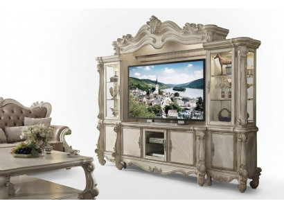 Klassesch Wunnwand TV Wand Holz Stil Barock Regal Wunnzëmmer Miwwelen
