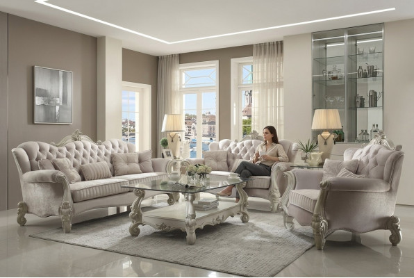 Luxus Miwwelen Sofagarnitur Canapé Deko Sofa Polster 3+2+1 Setzer + Dësch