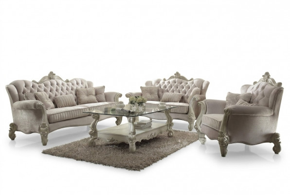 Luxus Miwwelen Sofagarnitur Canapé Deko Sofa Polster 3+2+1 Setzer + Dësch
