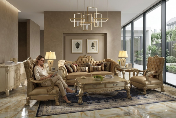 Sofagarnitur 3+1+1 Sëtzer Set Sofa Polster Couchen Canapé Luxus Chesterfield