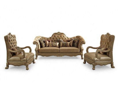 Sofagarnitur 3+1+1 Sëtzer Set Sofa Polster Couchen Canapé Luxus Chesterfield