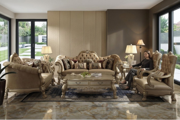 Luxus Miwwelen Sofagarnitur Couch Sofa Polster 3+2+1+1 Sëtzer mat Dësch.