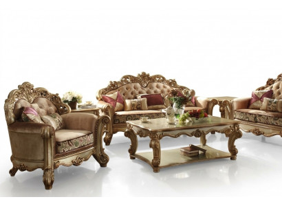 Soffagasett 3+2+1 Sëtzer Set Design Soffa Këssen Couchen Canapé Luxus