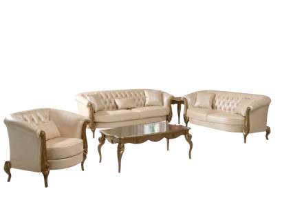 Luxus Miwwelen Sofagarnitur Couch Sofa Polster 3+2+1 Sëtzer mat Dësch fir déi säitlech Couchë.