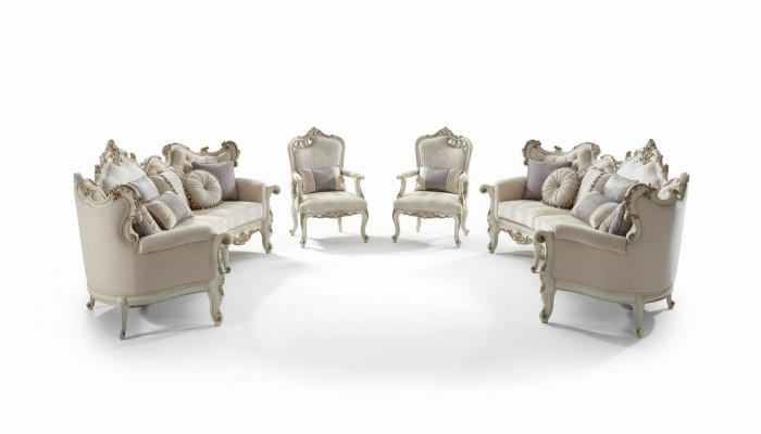 Sofagarnitur 4-Deeler. Sofa-Set Design Couchen Polster Couch Barock Rokoko