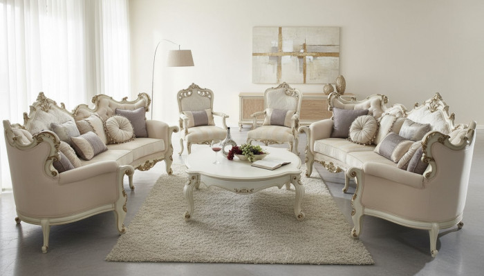 Luxus Miwwelen Sofagarnitur Canapé Sofa Polstermöbel 4+4+1+1 Sëtzer mat Dësch