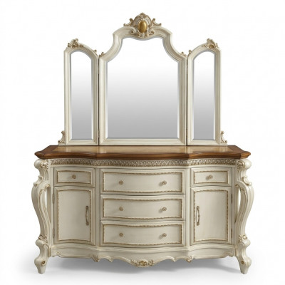 Buffet Schank Kommode mat Spigel Handaarbecht Echt Holz Rokoko Barock