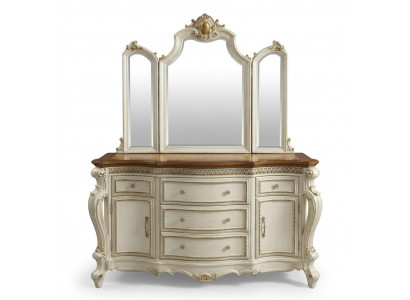 Buffet Schank Kommode mat Spigel Handaarbecht Echt Holz Rokoko Barock