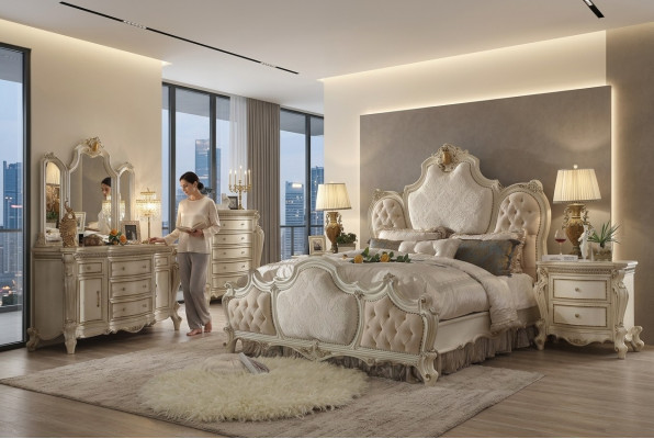 Luxus Kommode Anrichte Spigel Barock Rokoko Klassesch Miwwelen Holz Kommodë 2tlg