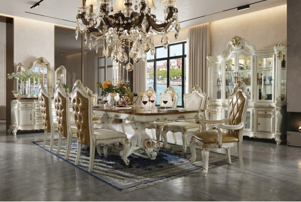 Klasseschen Iesszëmmer Set Designer Iessdësch 8 Stullen Komplett Garnitur Barock Rokoko