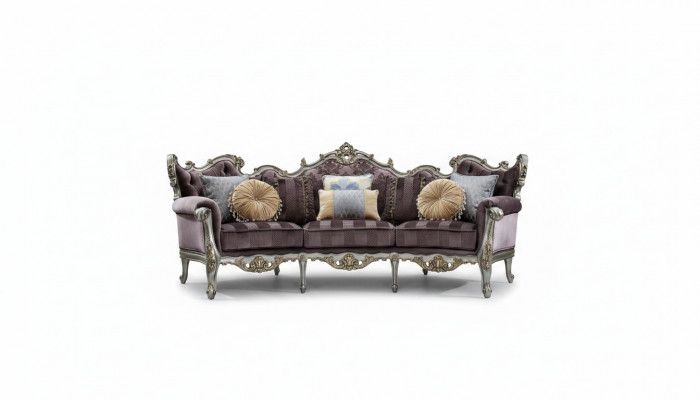 Klassesch Véiersëtzer Wunnzëmmer Couch Textil Rokoko Barock Luxus Sofa