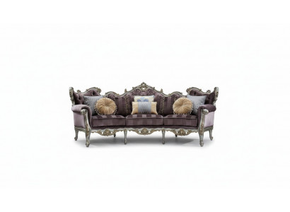 Klassesch Véiersëtzer Wunnzëmmer Couch Textil Rokoko Barock Luxus Sofa