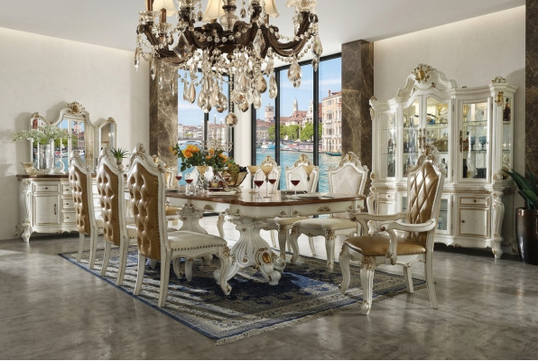 Anrichte Luxus Schafschank Schafslued Vitrin Glas Antik Stil Barock Rokoko