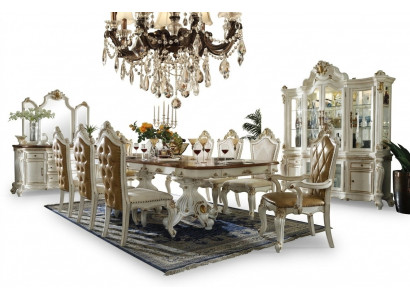 Anrichte Luxus Schafschank Schafslued Vitrin Glas Antik Stil Barock Rokoko