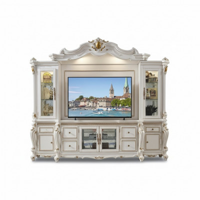 Fernsehwand Klassesch Wunnwand Echt Handaarbecht Holz Deko Vitrinn Regal