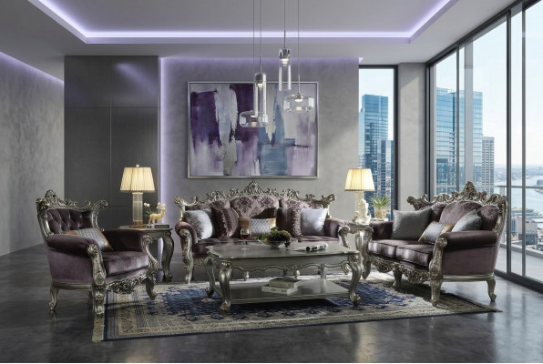 Helle Barock Wunnzëmmer Miwwelen Sofa Textil Couch Dräisëtzer Sëtz Polster