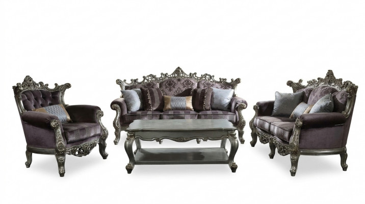 Sofagarnitur 4+1+1 Sëtz Couchtisch 4tlg. Set Design Sofa Couchen Barock