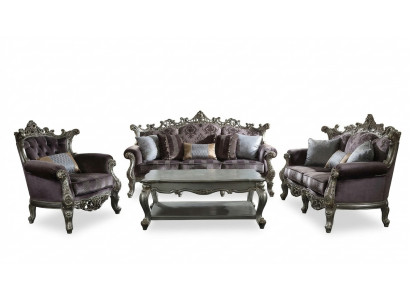 Sofagarnitur 4+1+1 Sëtz Couchtisch 4tlg. Set Design Sofa Couchen Barock