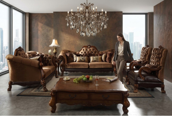 Sofa-Garnitur 4 Deeler Barock Rokoko Set Design Sofa Polster Sëtz Grupp Canapé