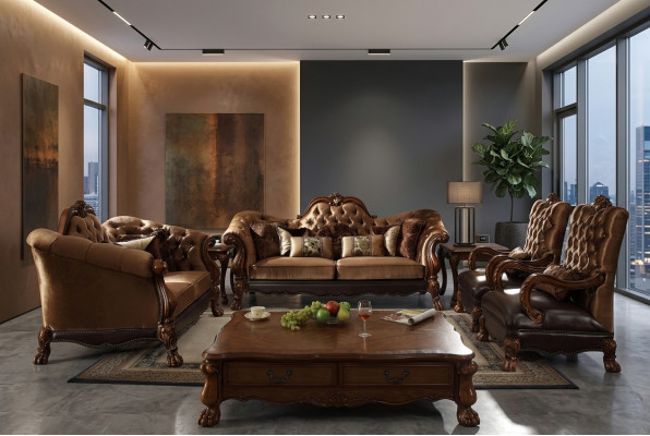 Sofa-Garnitur 4 Deeler Barock Rokoko Set Design Sofa Polster Sëtz Grupp Canapé
