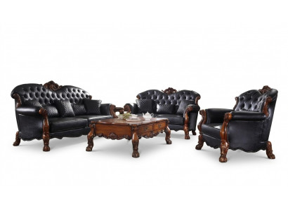 Komplett Set Sofa Garnitur 3 2 1 Sëtzer + Couchdësch Designer Wunnlandschaft