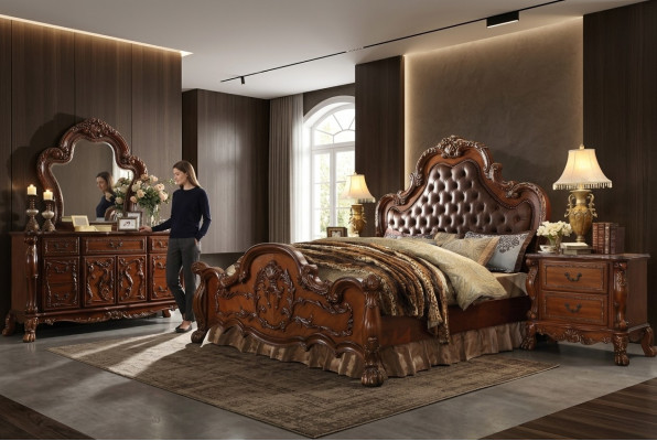 Design-Schlofzëmmer 5 Deeler Schlofzëmmer Komplett Set Bett Nuetsstand