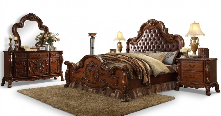 Design-Schlofzëmmer 5 Deeler Schlofzëmmer Komplett Set Bett Nuetsstand