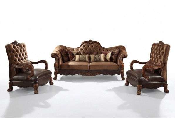 Design Sofagarnitur 3+1+1 Sëtzer Canapé Dësch Niecheldësch 6 Deeler Wunnzëmmer