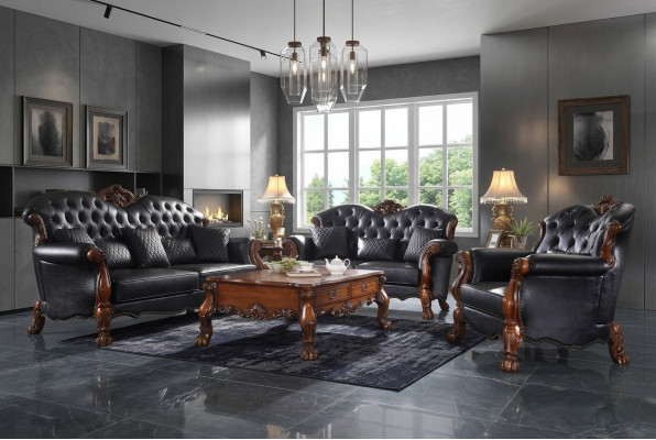 Komplett Set Sofagarnitur 3+1 Sëtzer Holz Wunnlandschaft 2tlg Grupp