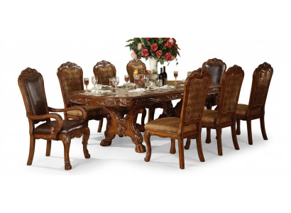 Design Iessdësch Iesszëmmer mat 8 Still Grupp Stull Dëscher Holz Dësch