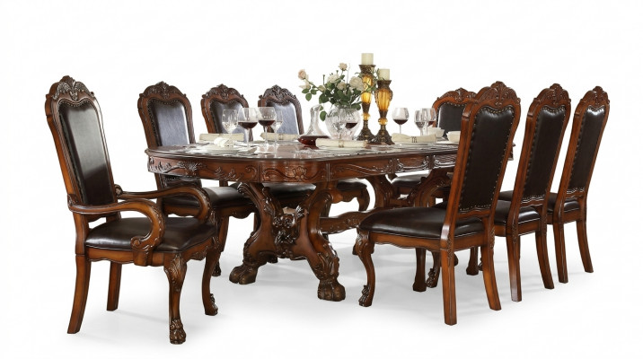 Miwwelen Dësch 6x Stull Sets Iesszëmmer Garnitur Holz Komplett Barock Rokoko