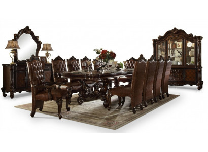 Klassesch Barock Iesszëmmer Set Luxus Iessdësch Chesterfield Still 14 Deeler Set