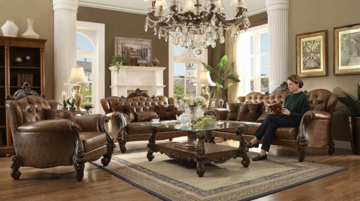 Ledersofa Sofagarnitur 3+1+1 Sëtzer Set Garnitur Polstersofa Couch