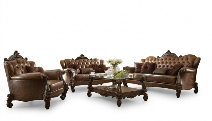 Ledersofa Sofagarnitur 3+1+1 Sëtzer Set Garnitur Polstersofa Couch