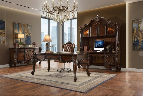 Edele Luxus Büro Zëmmer Set Schreifdësch + Fauteuil + Computerdësch