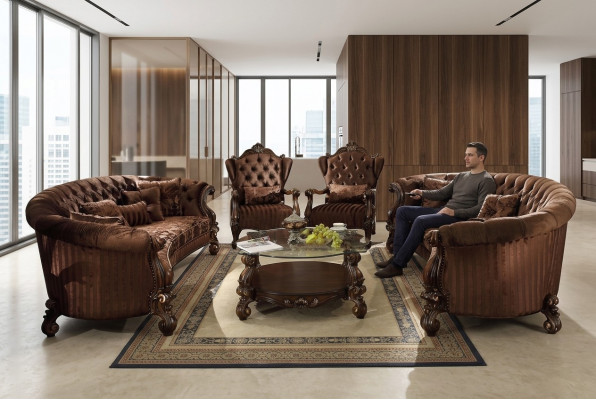 Wunnzëmmer Miwwelen Klassesch Sofagarnitur Coffistuff Sofa Couch Set