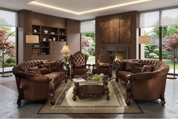 Wunnzëmmer Miwwelen Klassesch Sofagarnitur Coffistuff Sofa Couch Set