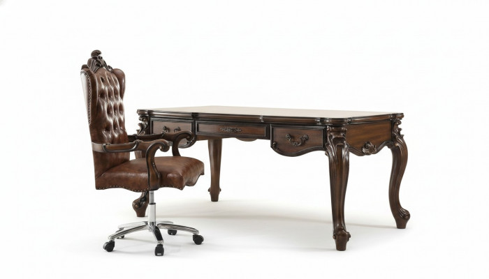 Chefssessel Sëtz Klassesch Stull Büro Dréierstull Lieder Holz Barock