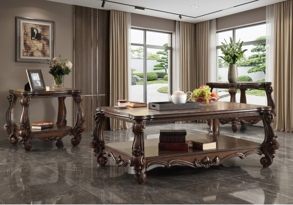 Luxus Canapé Dësch Eechent Holz Dekoratiounsdëscher Niewendësch Sofa Dësch Wunnzëmmer