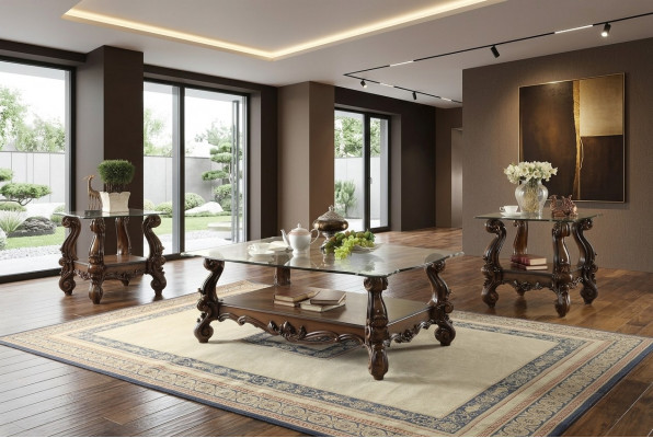 Edele Designer-Couchtisch Beistelltisch Deko Sofa Wunnzëmmer Dësch Barock