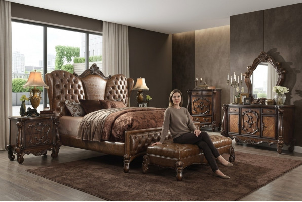 Design-Schlofzëmmer 6-Stéck-Schlofzëmmer Komplette Deko-Set Bett Niewendësch