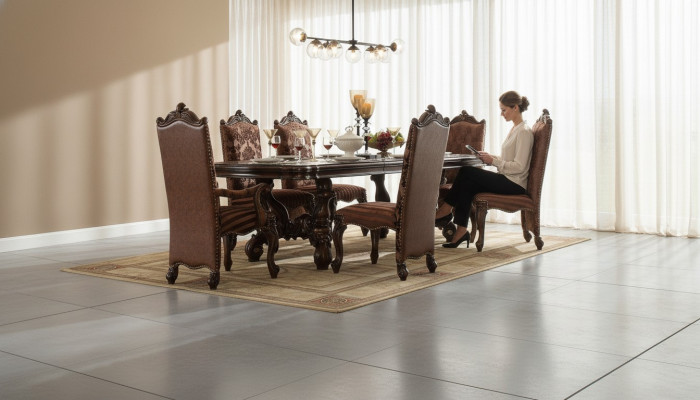 Klassesch Braun Chesterfield Still Designer x6 Liederstill Stillgruppen Set 6tlg.