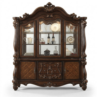 Luxus Vitrine Vitrineschaf Holz Eckschaf Ecks Vitrine Glas Nei Barock