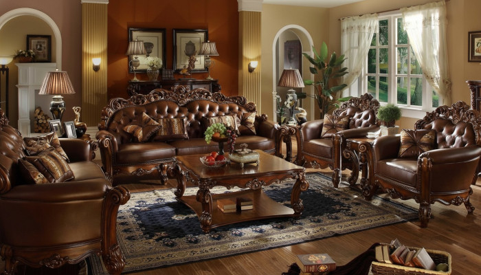 Komplett Set Sofagarnitur 5 Deeler. Couchtisch Sofa Couch Holz Wunnlandschaft